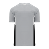 Athletic Knit (AK) BA1763Y-973 Youth Grey/White/Black One-Button Baseball Jersey