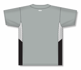 Athletic Knit (AK) BA1763Y-973 Youth Grey/White/Black One-Button Baseball Jersey