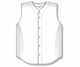 Athletic Knit (AK) BA1812Y-000 Youth White Sleeveless Full Button Baseball Jersey