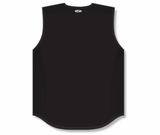 Athletic Knit (AK) BA1812A-001 Adult Black Sleeveless Full Button Baseball Jersey