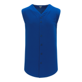 Athletic Knit (AK) BA1812Y-002 Youth Royal Blue Sleeveless Full Button Baseball Jersey
