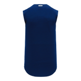 Athletic Knit (AK) BA1812A-004 Adult Navy Sleeveless Full Button Baseball Jersey
