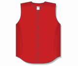 Athletic Knit (AK) BA1812Y-005 Youth Red Sleeveless Full Button Baseball Jersey