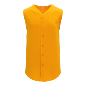 Athletic Knit (AK) BA1812A-006 Adult Gold Sleeveless Full Button Baseball Jersey