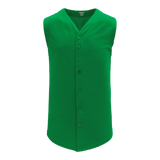 Athletic Knit (AK) BA1812Y-007 Youth Kelly Green Sleeveless Full Button Baseball Jersey