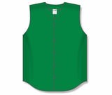 Athletic Knit (AK) BA1812Y-007 Youth Kelly Green Sleeveless Full Button Baseball Jersey