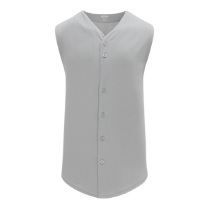Athletic Knit (AK) BA1812Y-012 Youth Grey Sleeveless Full Button Baseball Jersey