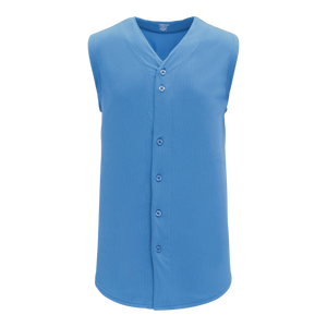 Athletic Knit (AK) BA1812Y-018 Youth Sky Blue Sleeveless Full Button Baseball Jersey