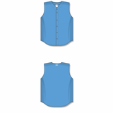 Athletic Knit (AK) BA1812A-018 Adult Sky Blue Sleeveless Full Button Baseball Jersey