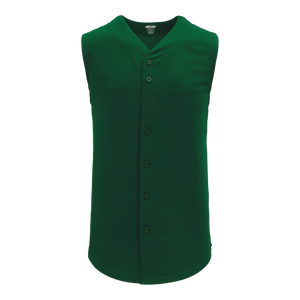 Athletic Knit (AK) BA1812Y-029 Youth Dark Green Sleeveless Full Button Baseball Jersey