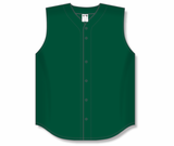 Athletic Knit (AK) BA1812Y-029 Youth Dark Green Sleeveless Full Button Baseball Jersey