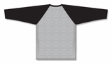 Athletic Knit (AK) BA1846A-920 Adult Heather Grey/Black Pullover Baseball Jersey
