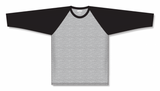 Athletic Knit (AK) BA1846Y-920 Youth Heather Grey/Black Pullover Baseball Jersey