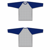Athletic Knit (AK) BA1846Y-921 Youth Heather Grey/Navy Pullover Baseball Jersey