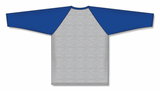 Athletic Knit (AK) BA1846A-922 Adult Heather Grey/Royal Blue Pullover Baseball Jersey