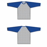 Athletic Knit (AK) BA1846Y-922 Youth Heather Grey/Royal Blue Pullover Baseball Jersey