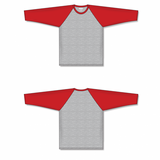 Athletic Knit (AK) BA1846Y-923 Youth Heather Grey/Red Pullover Baseball Jersey