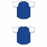 Athletic Knit (AK) BA1875A-206 Adult Royal Blue/White Full Button Baseball Jersey