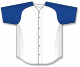 Athletic Knit (AK) BA1875A-207 Adult White/Royal Blue Full Button Baseball Jersey