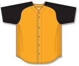 Athletic Knit (AK) BA1875A-213 Adult Gold/Black Full Button Baseball Jersey