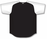Athletic Knit (AK) BA1875Y-221 Youth Black/White Full Button Baseball Jersey