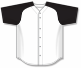 Athletic Knit (AK) BA1875A-222 Adult White/Black Full Button Baseball Jersey