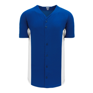 Athletic Knit (AK) BA1890A-206 Adult Royal Blue/White Full Button Baseball Jersey