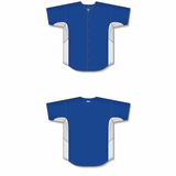 Athletic Knit (AK) BA1890A-206 Adult Royal Blue/White Full Button Baseball Jersey