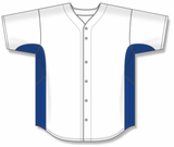 Athletic Knit (AK) BA1890A-207 Adult White/Royal Blue Full Button Baseball Jersey