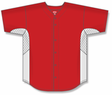Athletic Knit (AK) BA1890Y-208 Youth Red/White Full Button Baseball Jersey