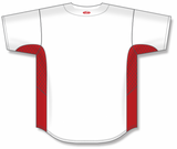 Athletic Knit (AK) BA1890Y-209 Youth White/Red Full Button Baseball Jersey