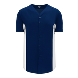 Athletic Knit (AK) BA1890A-216 Adult Navy/White Full Button Baseball Jersey