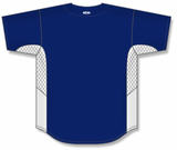 Athletic Knit (AK) BA1890A-216 Adult Navy/White Full Button Baseball Jersey