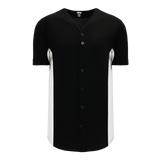 Athletic Knit (AK) BA1890A-221 Adult Black/White Full Button Baseball Jersey