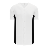 Athletic Knit (AK) BA1890Y-222 Youth White/Black Full Button Baseball Jersey