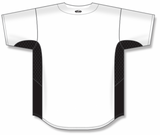 Athletic Knit (AK) BA1890A-222 Adult White/Black Full Button Baseball Jersey