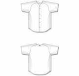 Athletic Knit (AK) BA5200M-000 Mens White Full Button Baseball Jersey