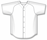 Athletic Knit (AK) BA5200Y-000 Youth White Full Button Baseball Jersey