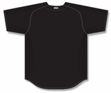 Athletic Knit (AK) BA5200L-001 Ladies Black Full Button Baseball Jersey