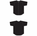 Athletic Knit (AK) BA5200Y-001 Youth Black Full Button Baseball Jersey