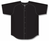Athletic Knit (AK) BA5200Y-001 Youth Black Full Button Baseball Jersey