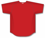 Athletic Knit (AK) BA5200Y-005 Youth Red Full Button Baseball Jersey