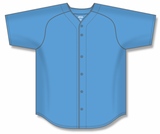 Athletic Knit (AK) BA5200M-018 Mens Sky Blue Full Button Baseball Jersey
