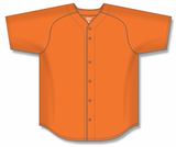 Athletic Knit (AK) BA5200M-064 Mens Orange Full Button Baseball Jersey