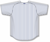 Athletic Knit (AK) BA524A-217 Adult White/Navy Pinstripe Full Button Baseball Jersey