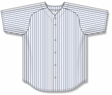 Athletic Knit (AK) BA524A-217 Adult White/Navy Pinstripe Full Button Baseball Jersey