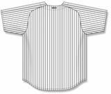 Athletic Knit (AK) BA524A-222 Adult White/Black Pinstripe Full Button Baseball Jersey