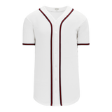 Athletic Knit (AK) BA5500Y-ATL598 Atlanta Youth White Full Button Baseball Jersey