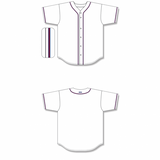 Athletic Knit (AK) BA5500A-ATL598 Atlanta Adult White Full Button Baseball Jersey