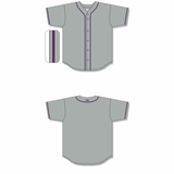 Athletic Knit (AK) BA5500Y-ATL599 Atlanta Youth Grey Full Button Baseball Jersey